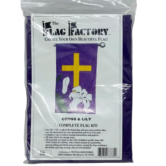 Cross & Lily Complete Flag Kit from The Flag Factory 28"x49" All Materials Incl - Picture 1 of 5